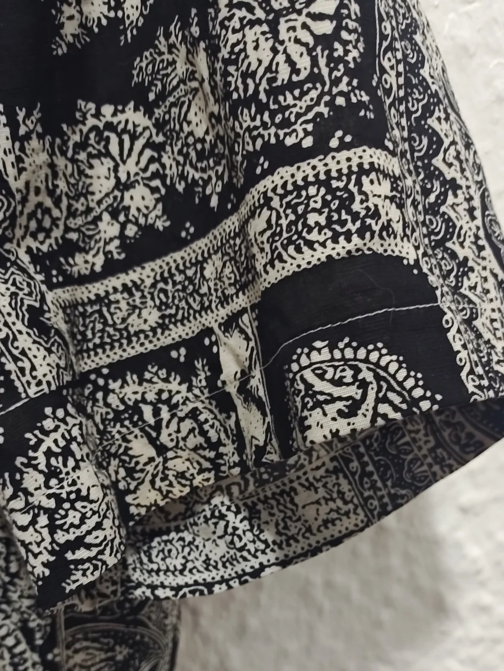 J. Crew Black and White Paisley Short-Sleeve Button-Down Shirt